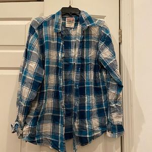 Blue plaid shirt